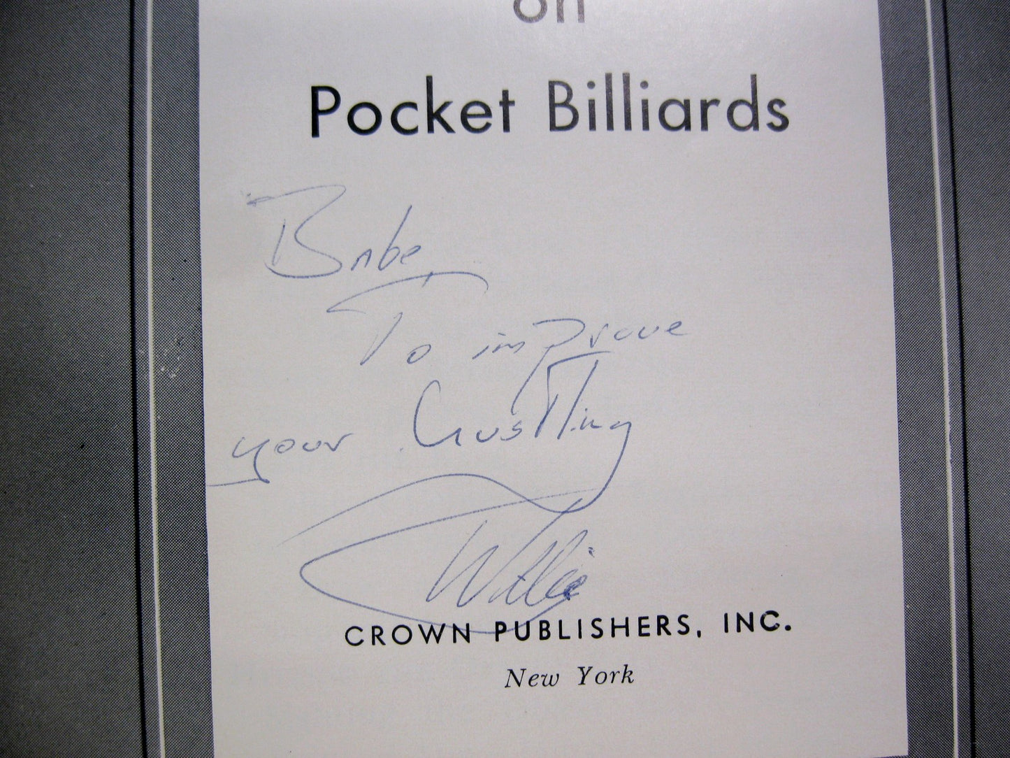 Willie Mosconi on Pocket Billiards