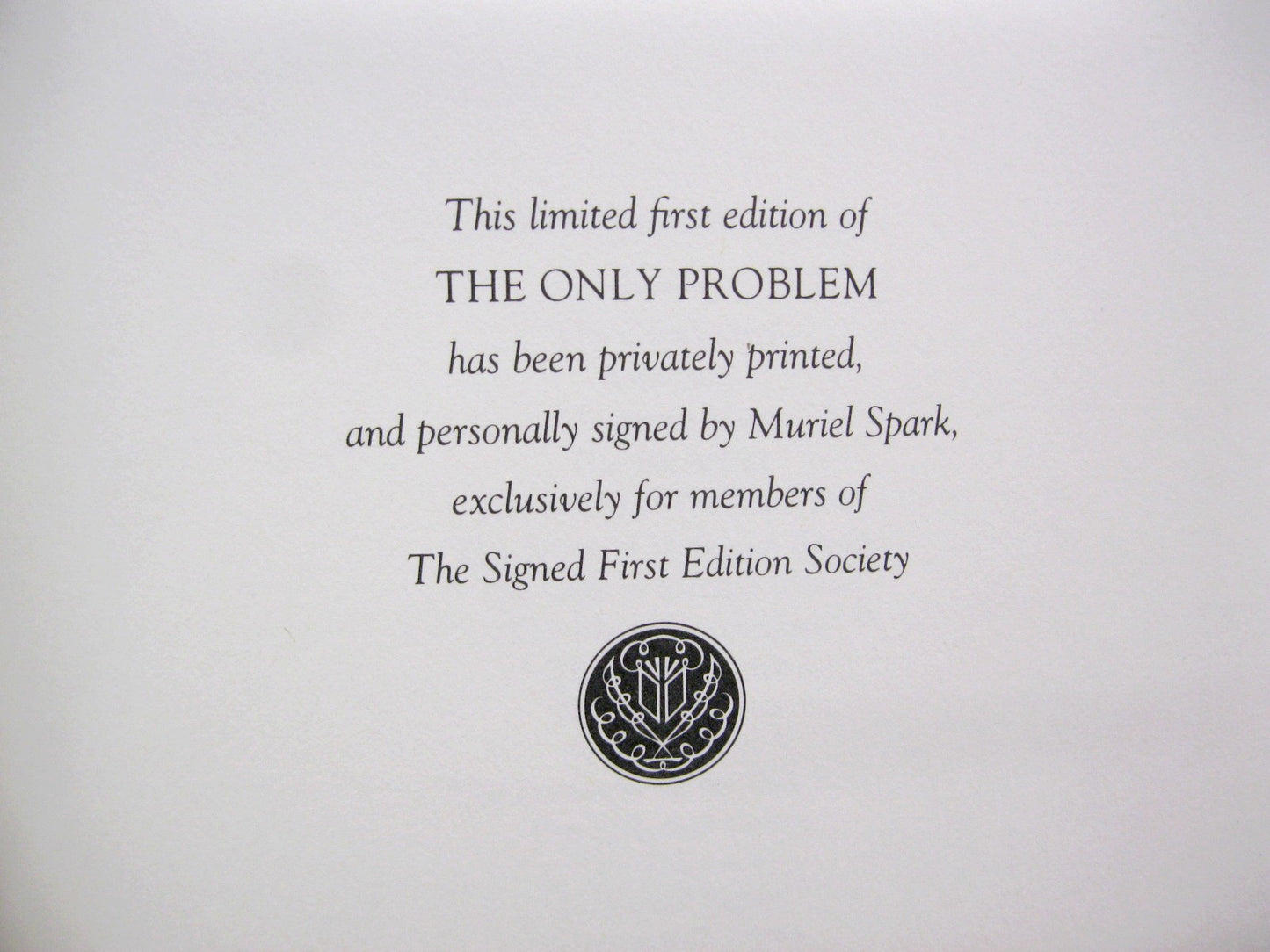 The Only Problem by Muriel Spark