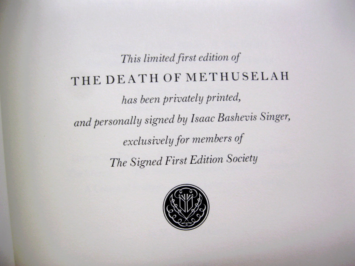 Death of Methusaleh by Isaac Bashevis Singer