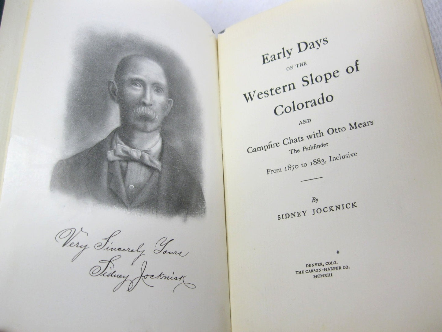 Early Days on the Western Slope of Colorado by Sidney Jocknick