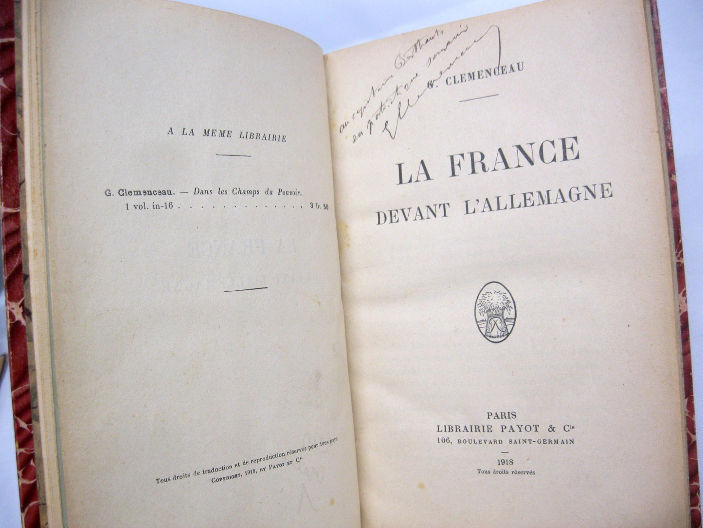 La France Devant l'Allemagne by Georges Clemenceau