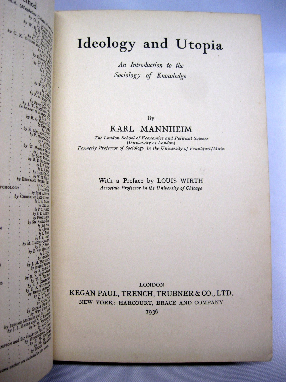 Ideology & Utopia by Karl Mannheim