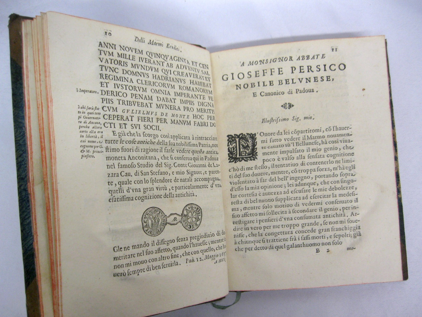 Li Marmi Eruditi Lettere sopra alcune Antiche Inscrizioni Sertorio Orsato