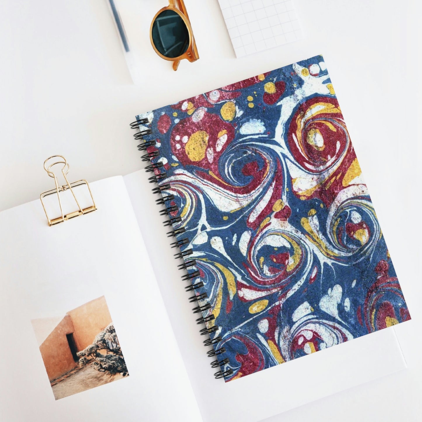 Spiral Notebook Antique Marbled Cover Design - Ruled Line