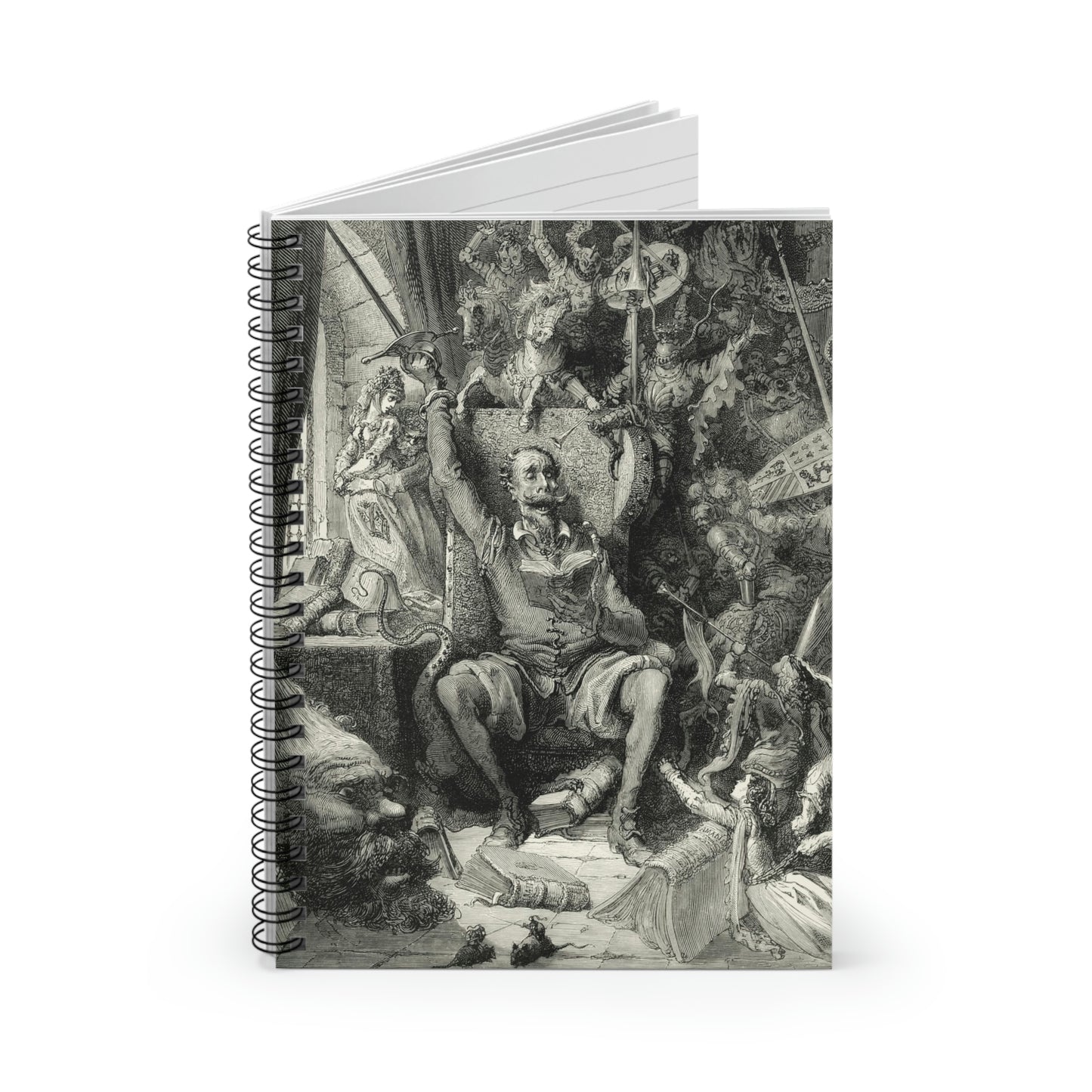 Spiral Notebook Don Quixote's Imagination by Gustave Dore Illustration - Ruled Line