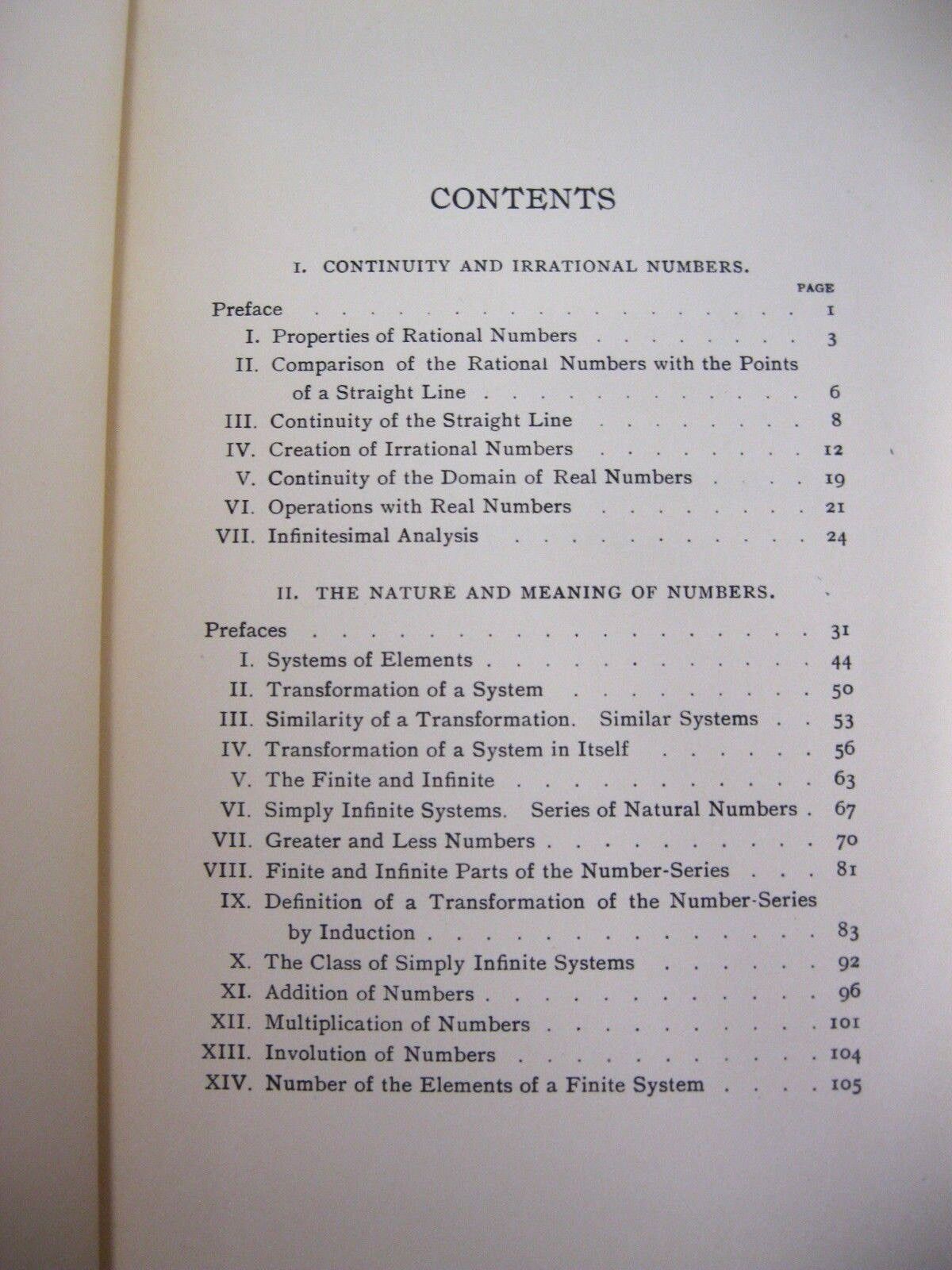 Essays on the Theory of Numbers by Richard Dedekind