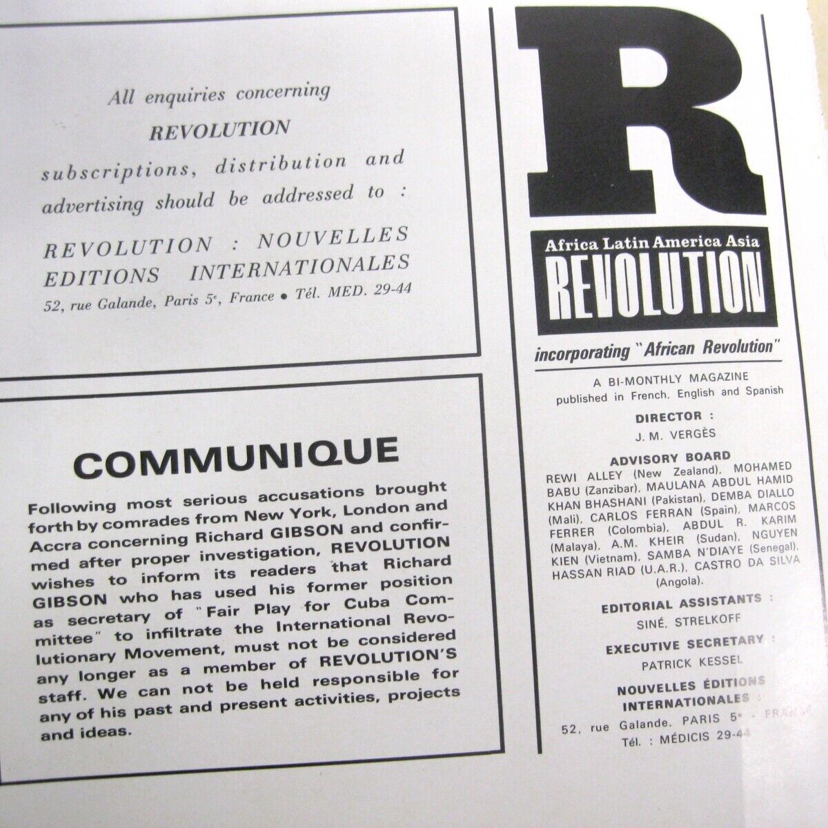 Revolution Bi-Monthly Magazine Vol II No 1 Sept-Oct 1964